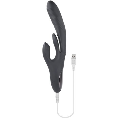 Playboy Brzi Zeko - akumulatorski vibrator s klitorisom (crni) Cijene