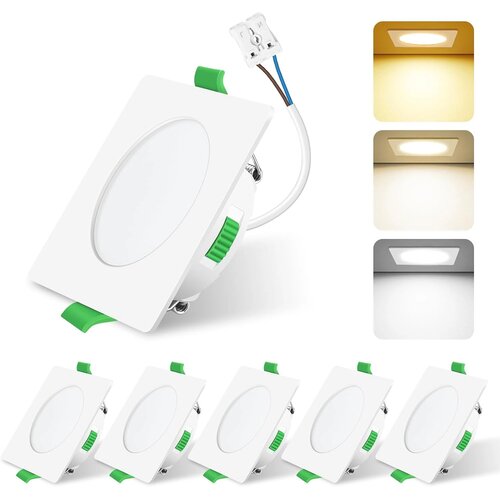 ALUSSO 6x 78mm LED vgradni reflektor s 3 barvnimi temparaturami Slike