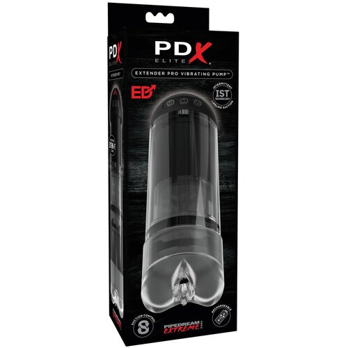 PDX Elite Extender Pro - punjiva usisno-vibrirajuća umjetna maca (crna) Cijene