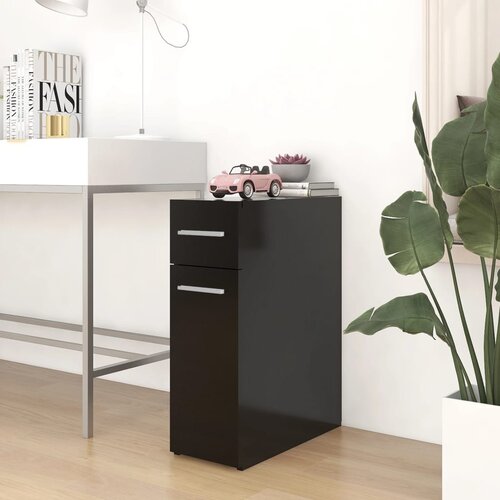 vidaXL Lekarniška omara črna 20x45,5x60 cm iverna plošča Cene