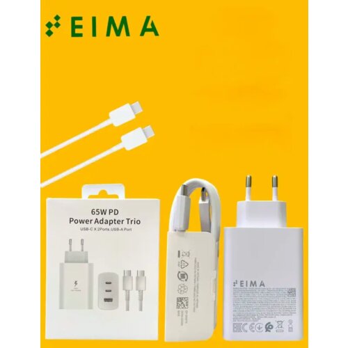  kućni punjač eima EM01 65W 2xPD 25W/65W 1xUSB+Type c na type c beli Cene