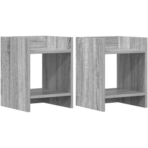  Stalak za biljke s policom 2 pcs Sivi Sonoma 30 x 30 x 40 cm Slike