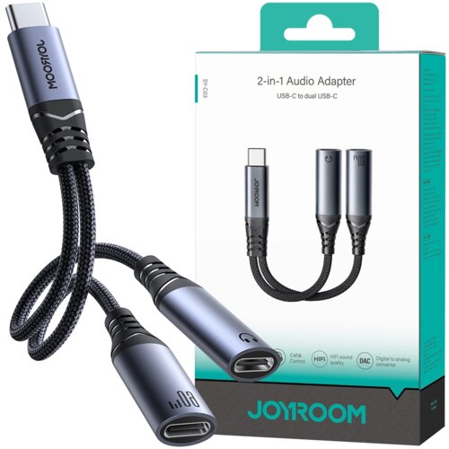 Joyroom DAC ADAPTER 2V1 USB-C NA 2X USB-C ČRN RAČUNALNIŠKI TELEFON, (22007348) Cene