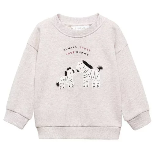 MANGO KIDS Sweater majica 'Zebri' ružičasta / pastelno roza / crna / bijela