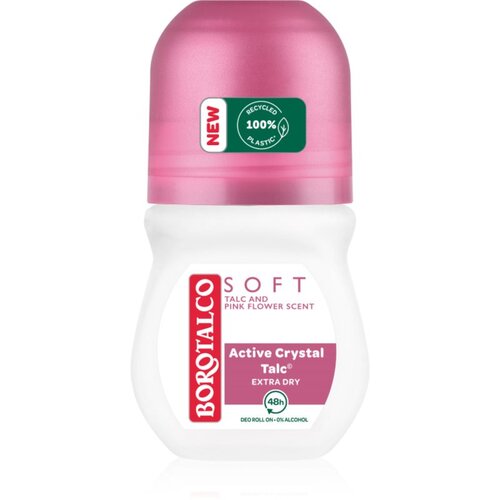Borotalco Soft Talc &amp;amp; Pink Flower deodorant s kroglico brez alkohola 50 ml Slike