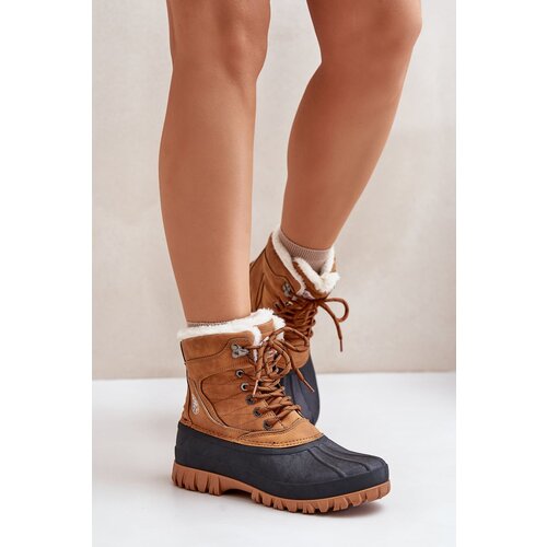 Kesi Lee Cooper Women&amp;#039;s Lace-up Snow Boots with Fur LCJ-24-44-2869 Camel Slike