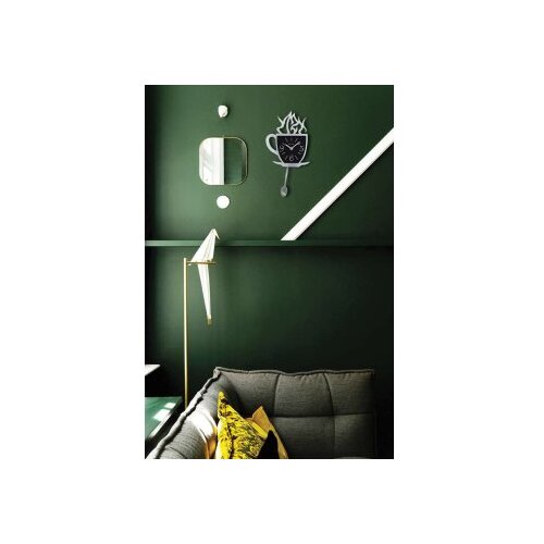 WALLXPERT dekorativni metalni zidni sat coffee cup silver Slike