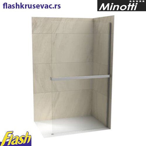  Stakleni paravan HROM, 8mm staklo polica i držač peškira - Minotti - Concept C-02-WIS Cene