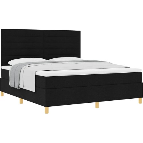  s opruga kutije s madracem Crna 180 x 200 cm tkanina Slike
