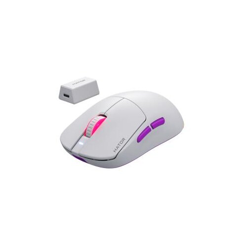 Hator Quasar 3 Ultra 8K Wireless White/Violet miš Cene