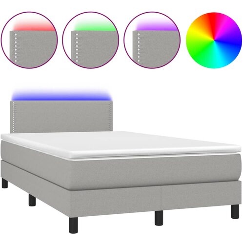 Maison Chic Box spring postelja - Vzmetna postelja z vzmetnico LED sv. siva 120x190 cm blago SL16332, (21901194) Cene