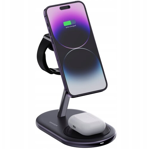 Innostyle MAGSTATION 3-V-1 INDUKCIJSKI POLNILEC ZA MAGSAFE IPHONE AIRPODS WATCH POLNILNA POSTAJA ČRNA, (21748393) Cene