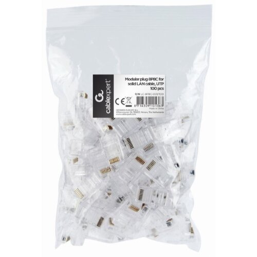 Gembird modular plug RJ45 8P8C 30u CAT5 utp gold plated,100 u pakovanju / cena po pakovanju Slike