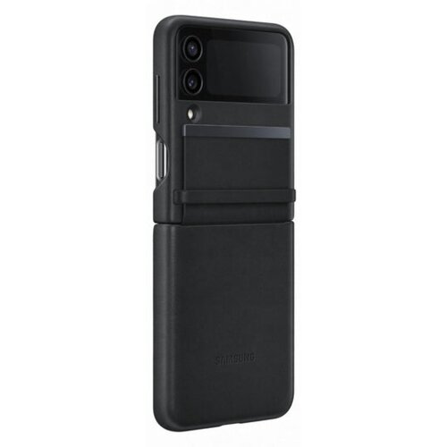 Samsung original usnjen ovitek EF-VF721LBE za SAMSUNG Galaxy Z Flip 4 F721 - za&amp;scaron;čita zadnjega dela - črn Slike