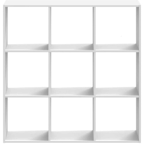 VidaXL Knjižna omara bela 102x32x102 cm inženirski les Slike