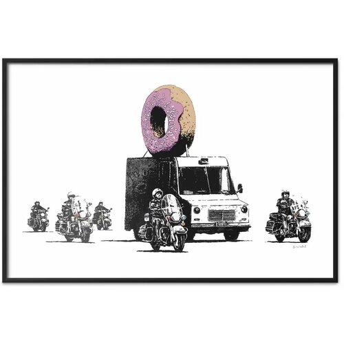  Plakat - Donut Police 30x21 Crni okvir Cene