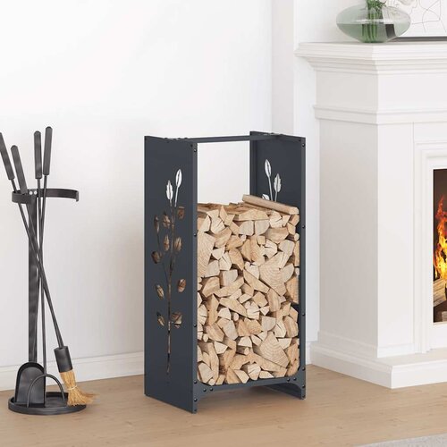 vidaXL stojalo za drva antracitno 40x30x80 cm hladno valjano jeklo Cene