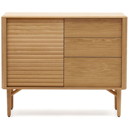 Kave Home Niska komoda u dekoru hrasta u prirodnoj boji 105x86 cm Lenon &ndash; Cijene