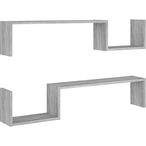 Maison Chic 2 kosi Stenske Police - Viseče police sive sonoma 100x15x20 cm konstruiran les, (21758684) Slike