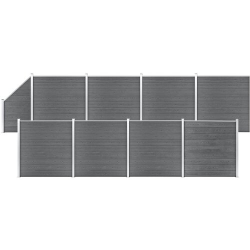  Set WPC ograda 8 kvadratnih + 1 kosa 1484 x 186 cm sivi Slike