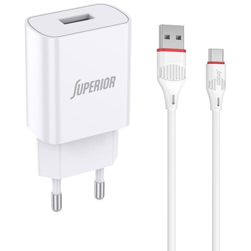 Superior kućni punjač SU-P100 10.5W 2.1A Type C/ bela Slike