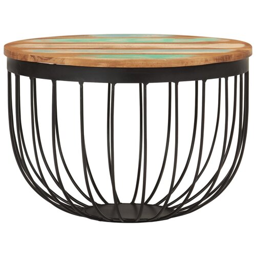 Maison Chic Klubska mizica - kavna mizica - Nizka mizica Ø50x35 cm trden predelan les in jeklo, (21754724) Cene