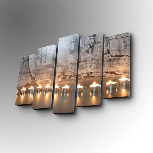 Wallity 5PUC-138 multicolor decorative canvas painting (5 pieces) Cene