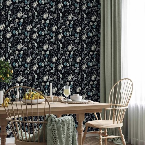  Tapeta - Fragrant flowers and herbs - blue 50x1000 Cene