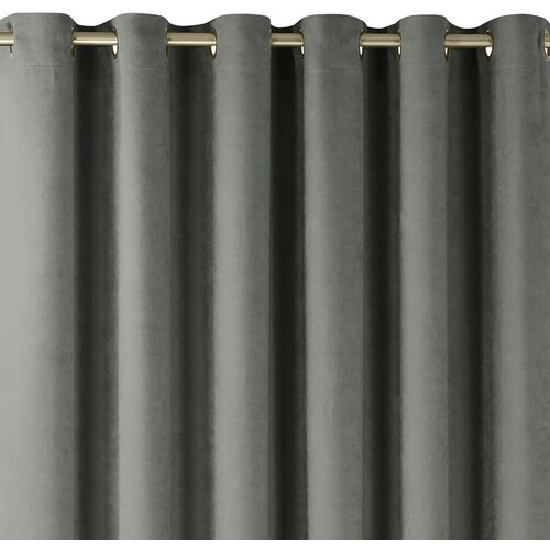  Curtain MILANA color gray style classic golden gold metal eyelets chenille 560x300 HOMEDE Slike