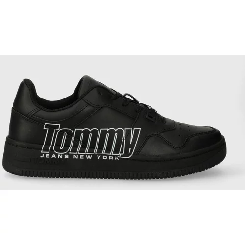 Tommy Jeans Superge TJM BASKET LOGO črna barva, EM0EM01257