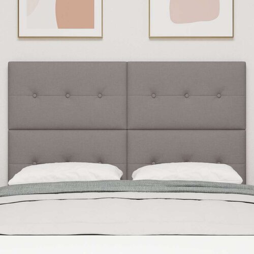  Naslon za glavu s gumbima taupe 140 cm tkanina Slike