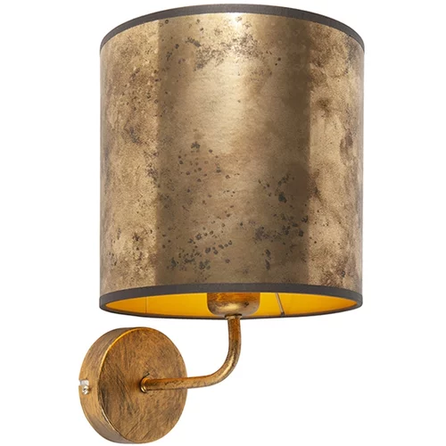 QAZQA Vintage stenska svetilka zlata z bronastim žametnim odtenkom - Matt