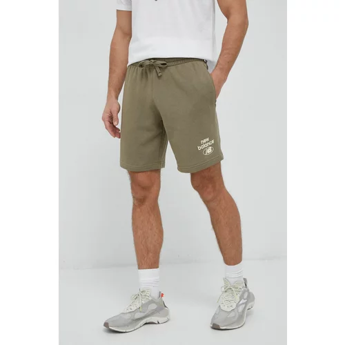 New Balance Kratke hlače moški, zelena barva