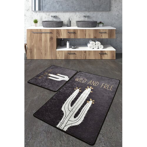 Conceptum Hypnose Set od 2 tepiha za kupatilo, crno-bijeli Cijene