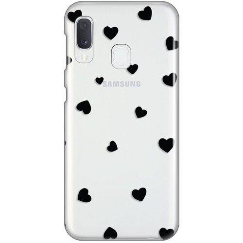  Silikonska maska za Samsung A202F Galaxy A20e Hearts Print Skin providna Slike