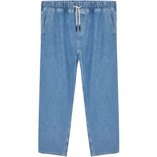 Trendyol Blue Men's Elastic Waist Wide Cut Jeans Jeans Pants