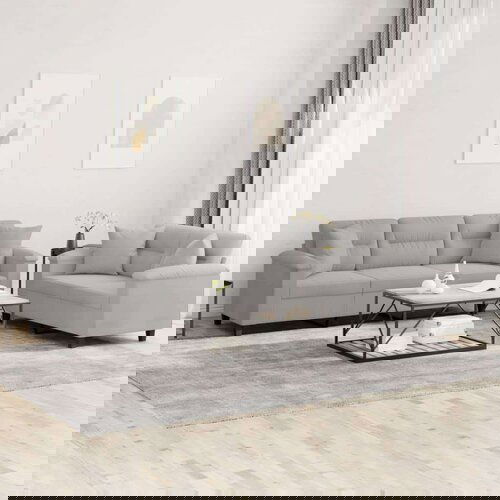  2-dijelni set sofa s jastucima svjetlosivi od mikrovlakana Cijene