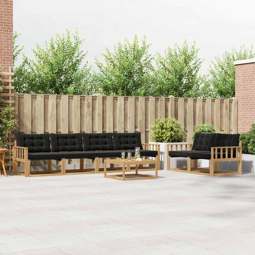  Set vanjskih sofa 7 kom. Bijela i crna Cene