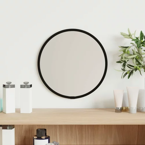  Zidno ogledalo crno Ø 20 cm okruglo