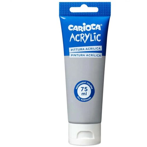 Carioca akrilna boja 75ml srebrna - Slike