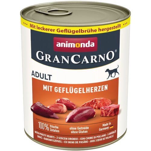  Ekonomično pakiranje animonda GranCarno Original 24 x 800 g - Sa srcima peradi Cijene