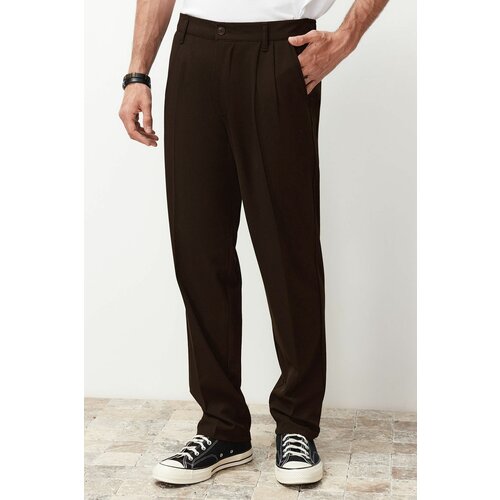 Trendyol Brown Baggy Fit Fabric Trousers Cene