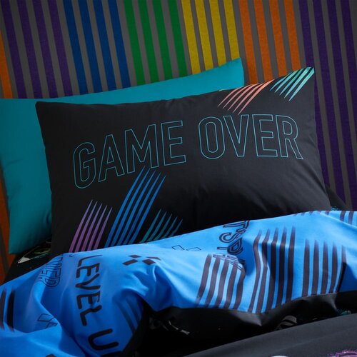 Catherine Lansfield Crna dječja posteljina za bračni krevet 200x200 cm Game Over &amp;ndash; Slike