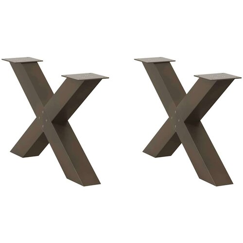  noge kavne mize v obliki črke x 2 kosa 70x(42-43) cm jeklo, (21828246) Cene