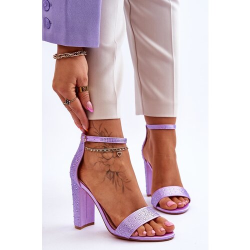 FJ1 Women&amp;#039;s High Heel Sandals With Zircons Violet Idealistic Slike