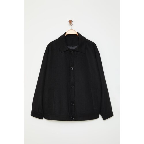 Trendyol Black Buttoned Short Winter Cashmere Coat Slike