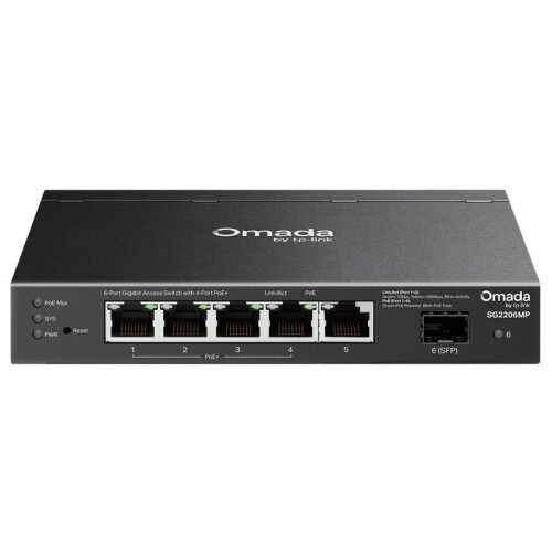 Tp-link Omada SG2206MP 6-port 5x Gigabit (4x PoE+) RJ45 1x Gigabit SFP mrežno stikalo switch Cene