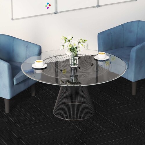  Tepih pločica Prugasta Tamnosiva 50 x 50 cm 36 pcs PP i bitumen Slike