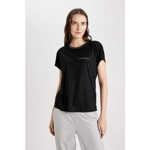 Defacto Regular Fit Glitter Detailed Short Sleeve T-Shirt Cene