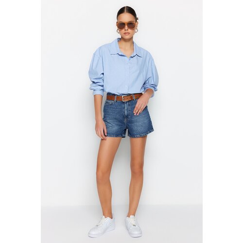 Trendyol Shorts - Blue - High Waist Cijene